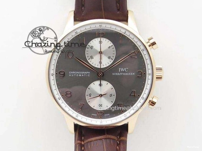 MIROTIME 0821 Portuguese Chrono RG IW371480 ZF 1:1 Best Edition White Dial On Brown Leather Strap A7750 V HighPerformance 7266
